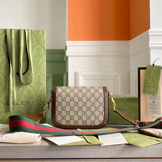 GC Horsebit 1955 mini shoulder bag Beige and ebony