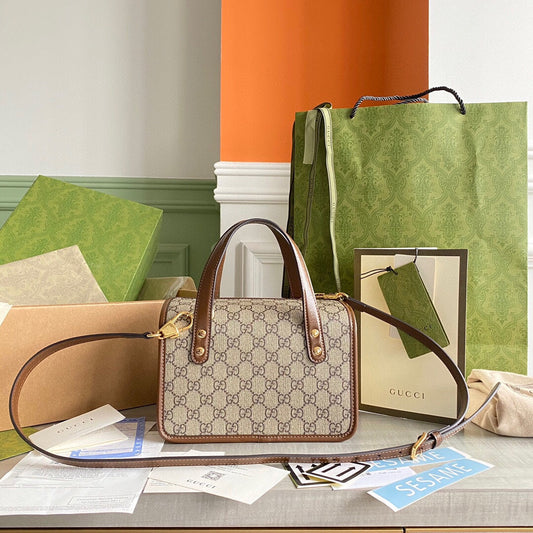 GC Horsebit 1955 Mini shoulder bag Beige and ebony