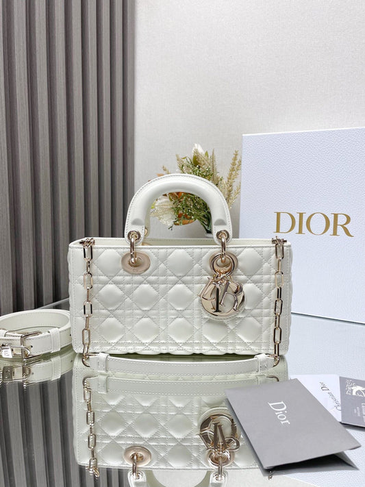 DO Micro / Small / Medium Lady D-Joy Bag Latte Cannage Lambskin