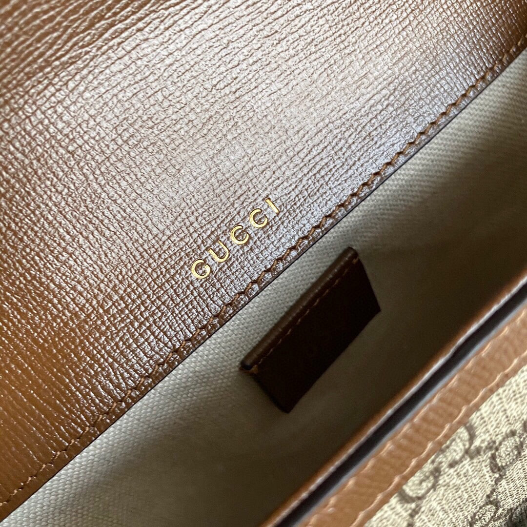 GC Horsebit 1955 small shoulder bag Beige and ebony