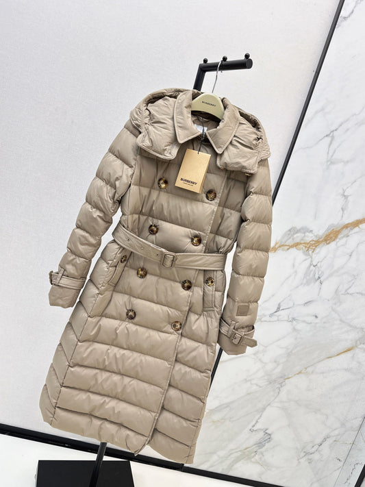 Bur New Double-breasted hooded down jacket