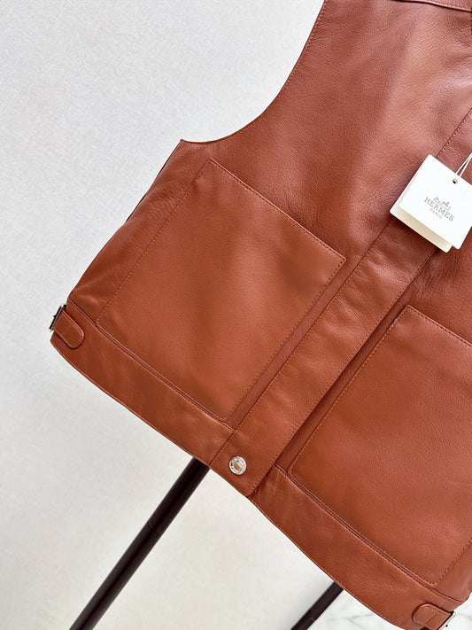 Herm New leather vest jacket