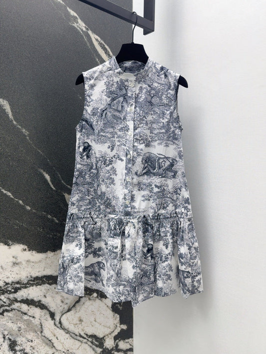 CD NEW printed sleeveless dress