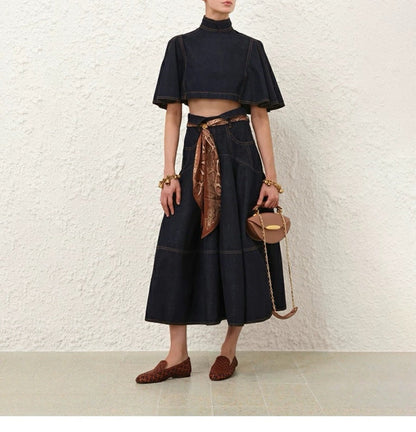 Zimm New Long denim skirt