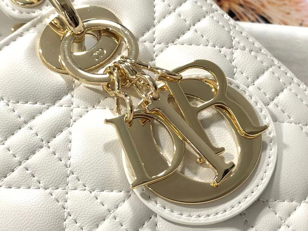 DO Mini Lady Bag Latte Cannage Lambskin