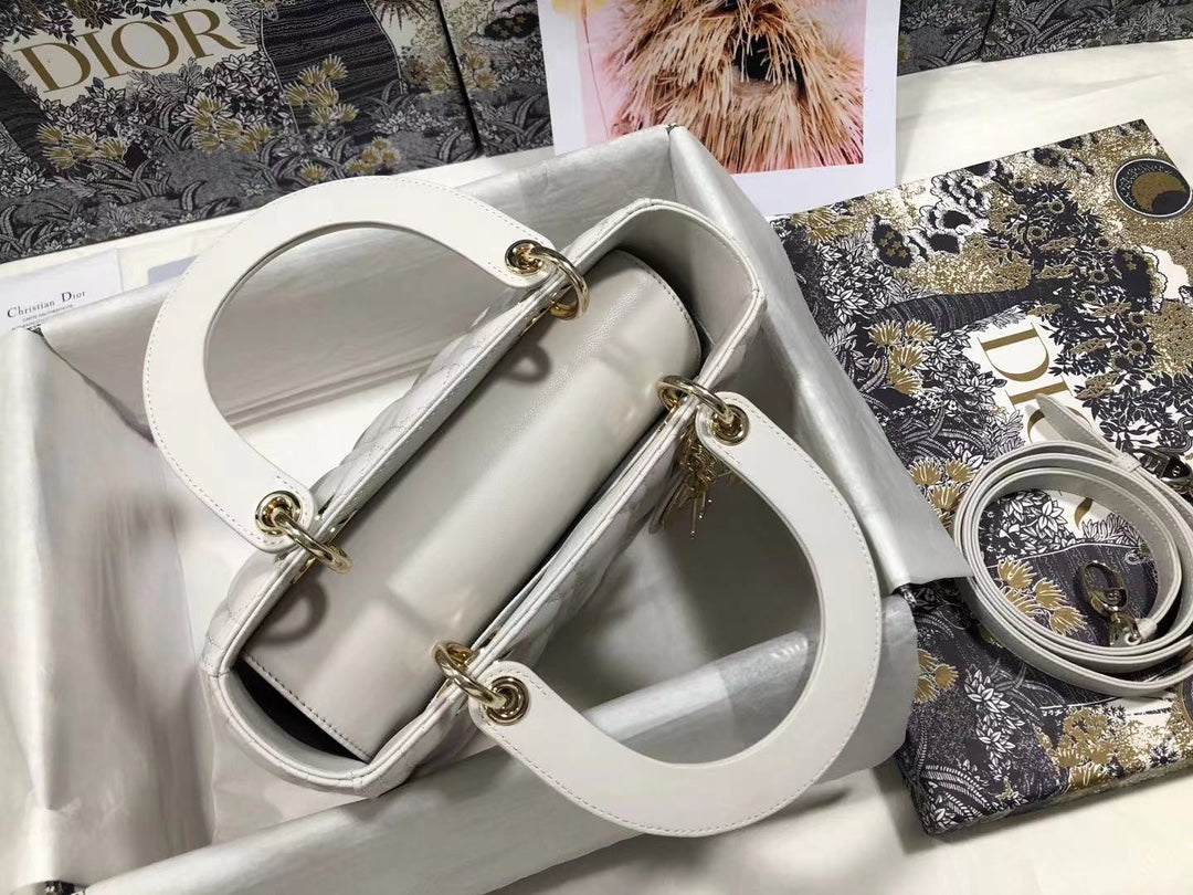 DO Mini Lady Bag Latte Cannage Lambskin