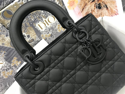 DO Mini Lady Bag Black Ultramatte Cannage Calfskin
