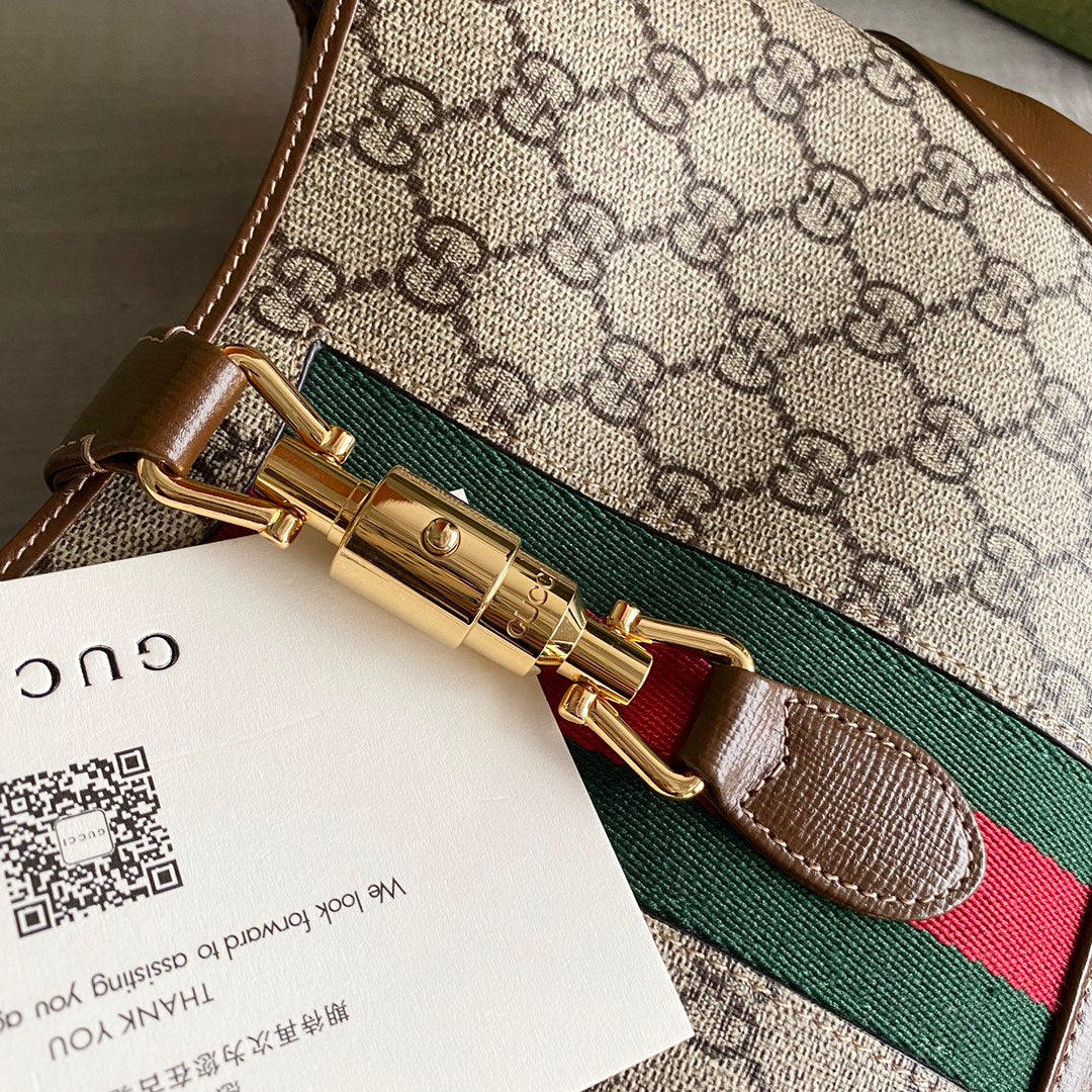 GC Jackie1961 Beige/ebony GG Supreme canvas, with brown leather trim