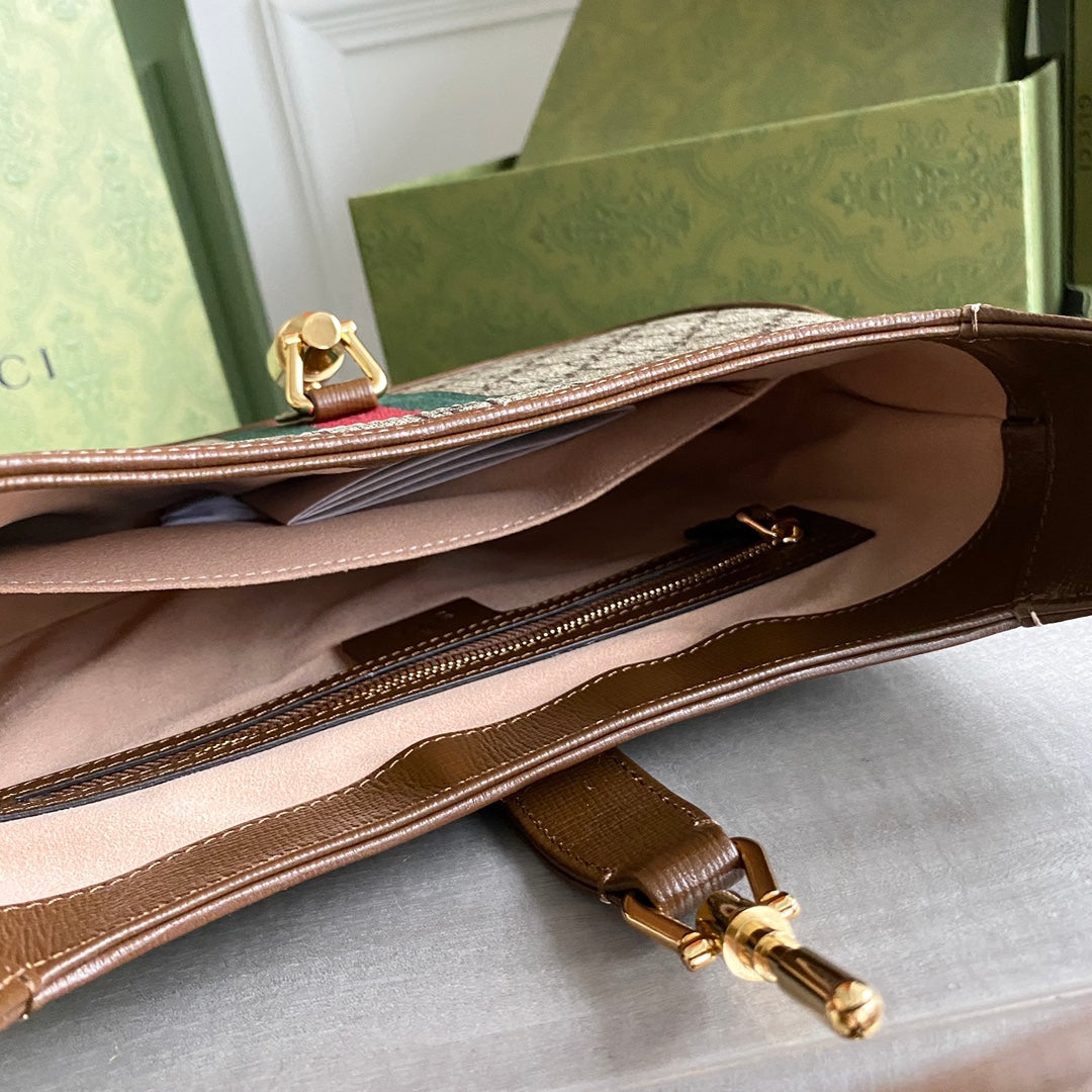 GC Jackie1961 Beige/ebony GG Supreme canvas, with brown leather trim