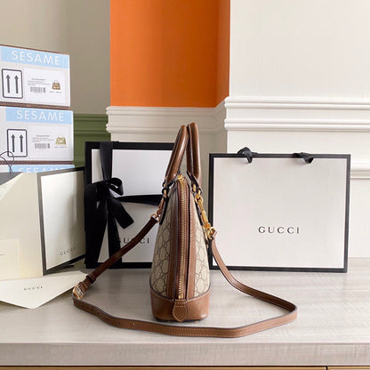 GC Horsebit 1955 small top handle bag Beige/ebony