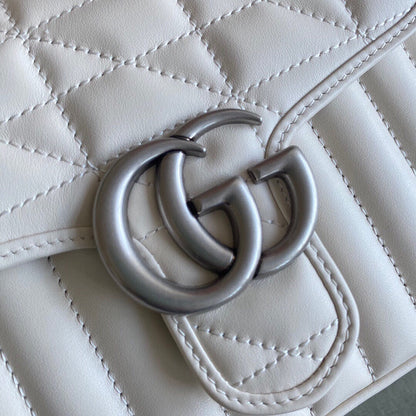 GC Marmont matelassé chevron leather Black / White / Dusty Pink / Gray Blue