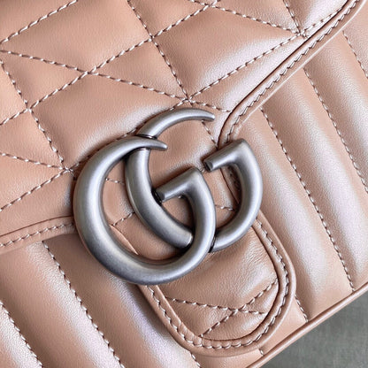 GC Marmont matelassé chevron leather Black / White / Dusty Pink / Gray Blue