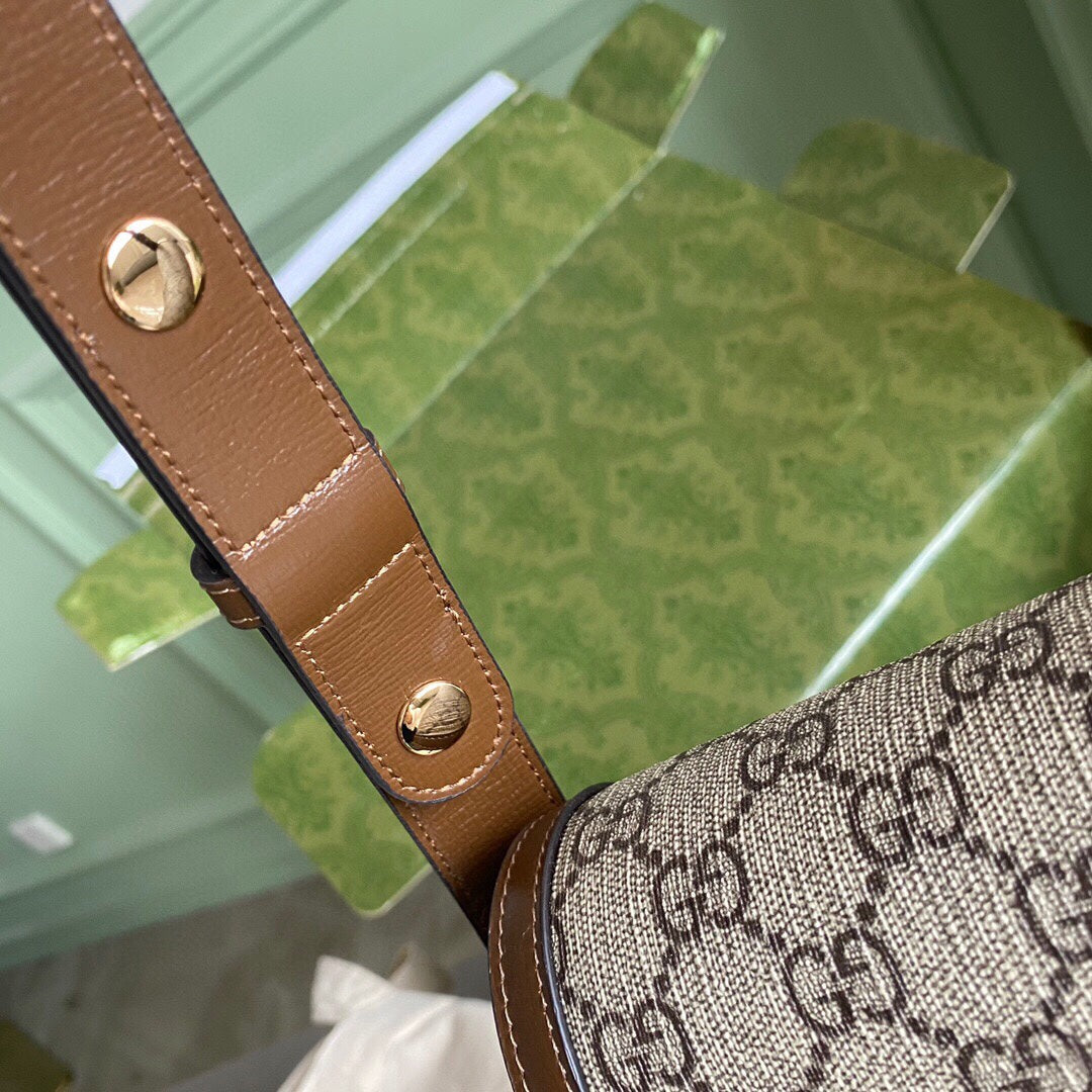 GC Horsebit 1955 small shoulder bag Beige and ebony