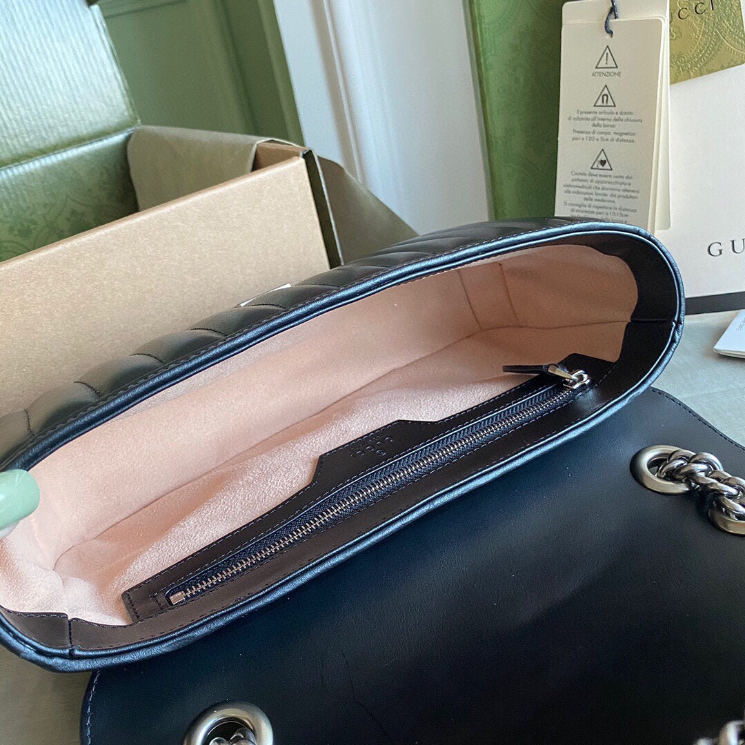 GC GG Marmont small shoulder bag Black / White / Dusty Pink / Gray Blue