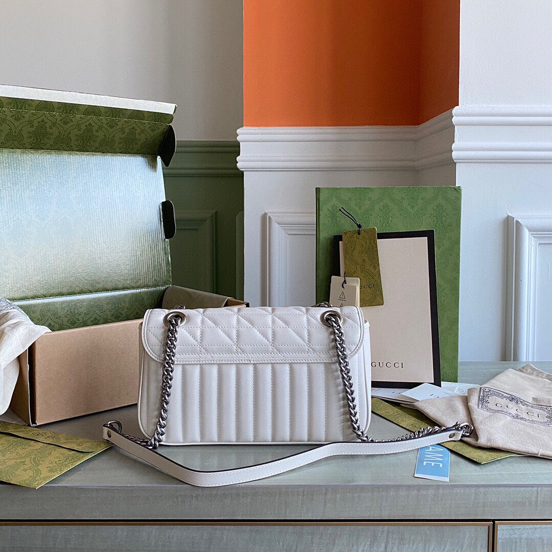 GC GG Marmont small shoulder bag Black / White / Dusty Pink / Gray Blue