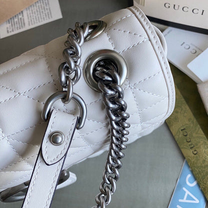 GC GG Marmont small shoulder bag Black / White / Dusty Pink / Gray Blue