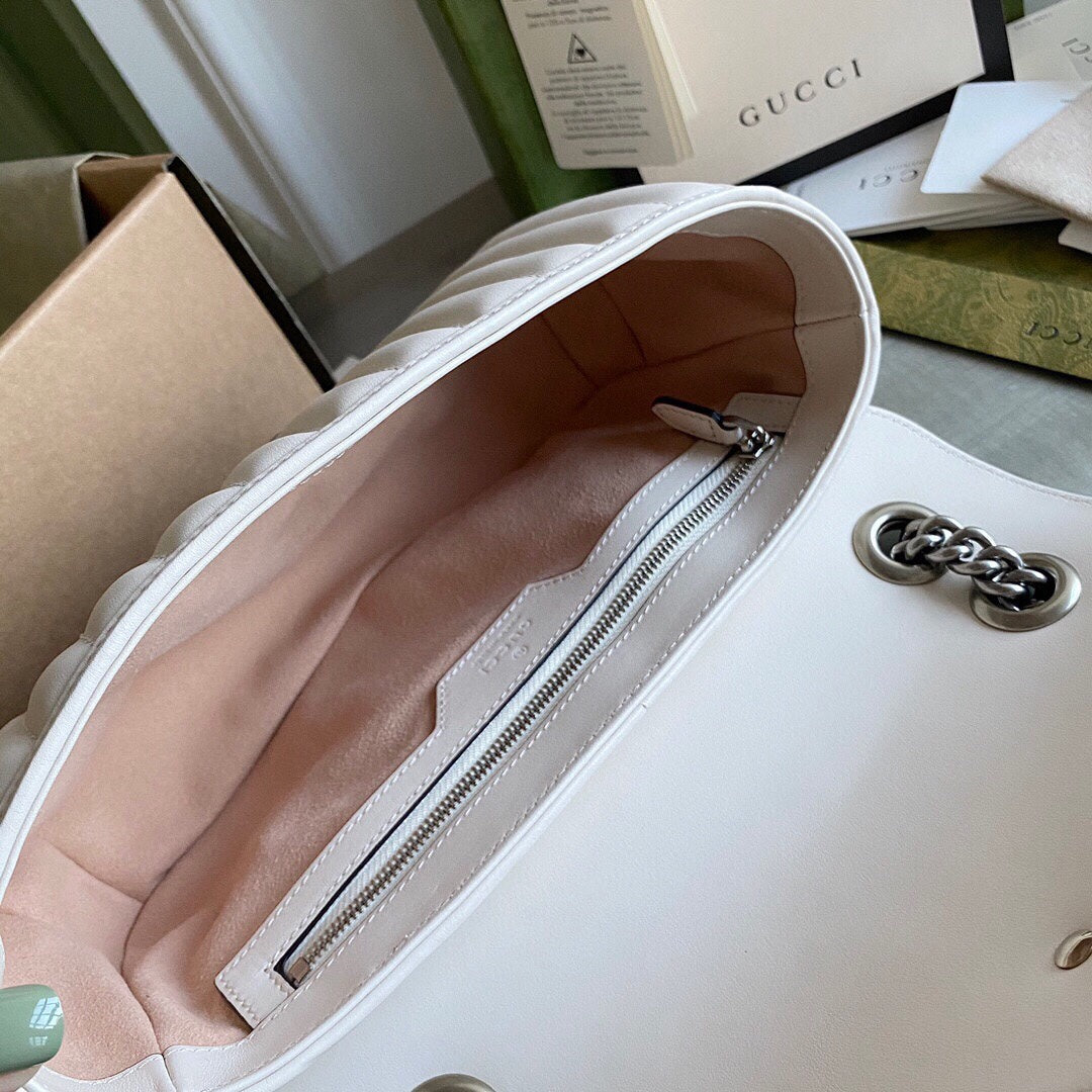 GC GG Marmont small shoulder bag Black / White / Dusty Pink / Gray Blue