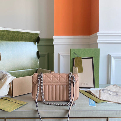 GC GG Marmont small shoulder bag Black / White / Dusty Pink / Gray Blue