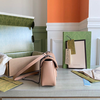 GC GG Marmont small shoulder bag Black / White / Dusty Pink / Gray Blue