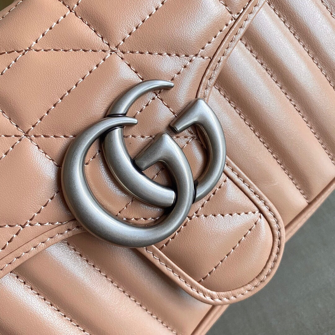 GC GG Marmont small shoulder bag Black / White / Dusty Pink / Gray Blue