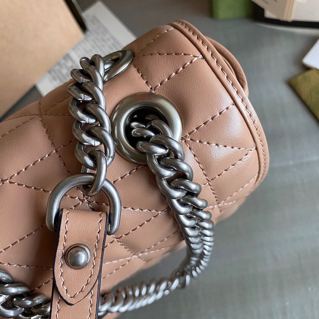 GC GG Marmont small shoulder bag Black / White / Dusty Pink / Gray Blue