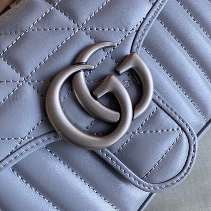 GC GG Marmont small shoulder bag Black / White / Dusty Pink / Gray Blue