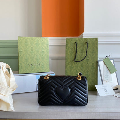 GC GG Marmont small shoulder bag Black / White / Red / Gray Blue