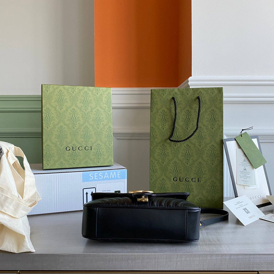 GC GG Marmont small shoulder bag Black / White / Red / Gray Blue