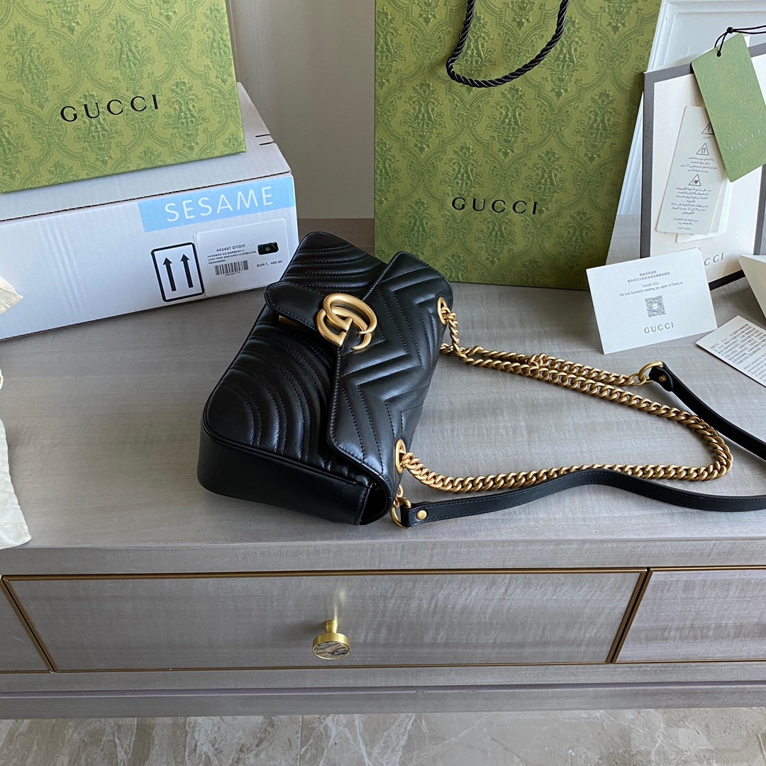 GC GG Marmont small shoulder bag Black / White / Red / Gray Blue