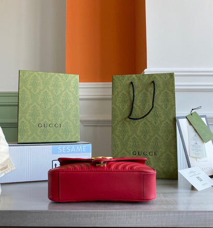 GC GG Marmont small shoulder bag Black / White / Red / Gray Blue