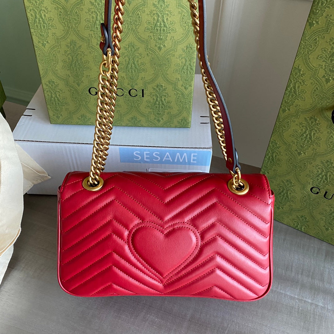 GC GG Marmont small shoulder bag Black / White / Red / Gray Blue