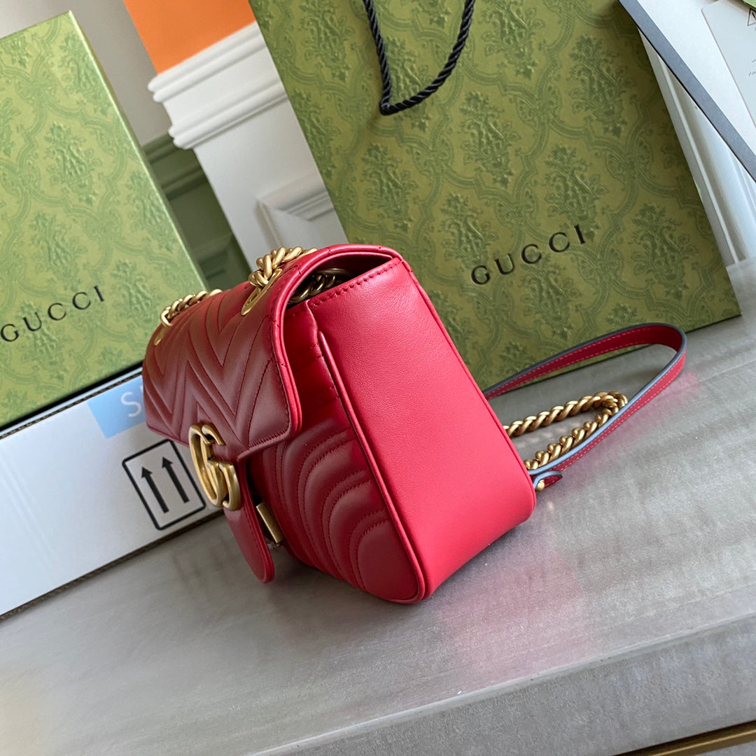 GC GG Marmont small shoulder bag Black / White / Red / Gray Blue