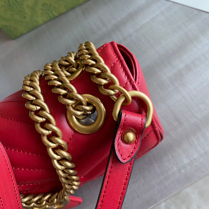 GC GG Marmont small shoulder bag Black / White / Red / Gray Blue