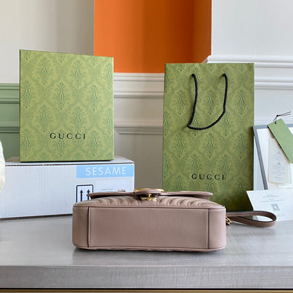 GC GG Marmont small shoulder bag Black / White / Red / Gray Blue