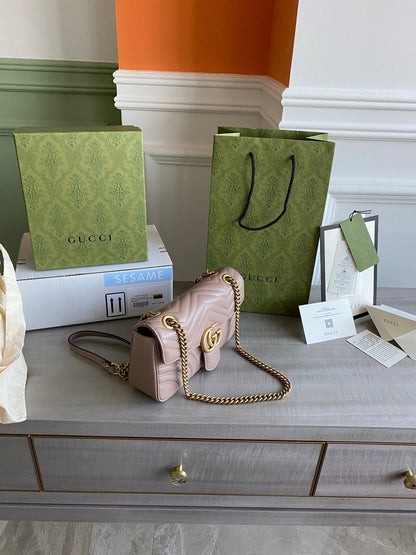 GC GG Marmont small shoulder bag Black / White / Red / Gray Blue