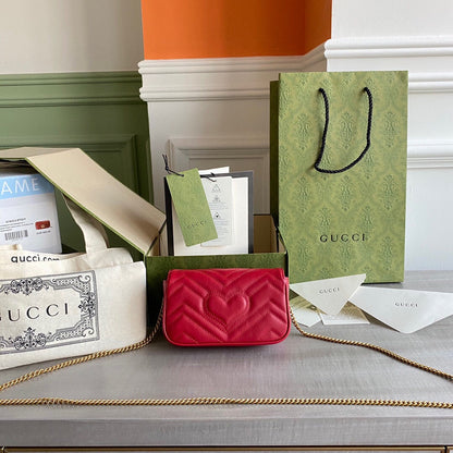 GC GG Marmont super mini bag Black / White / Red / Gray Blue
