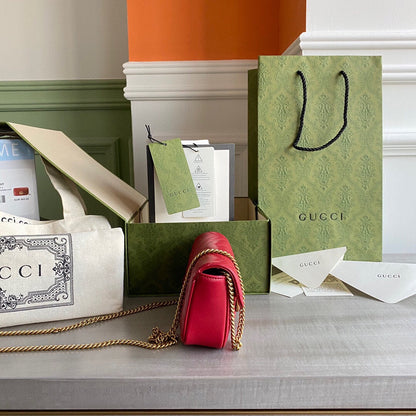 GC GG Marmont super mini bag Black / White / Red / Gray Blue