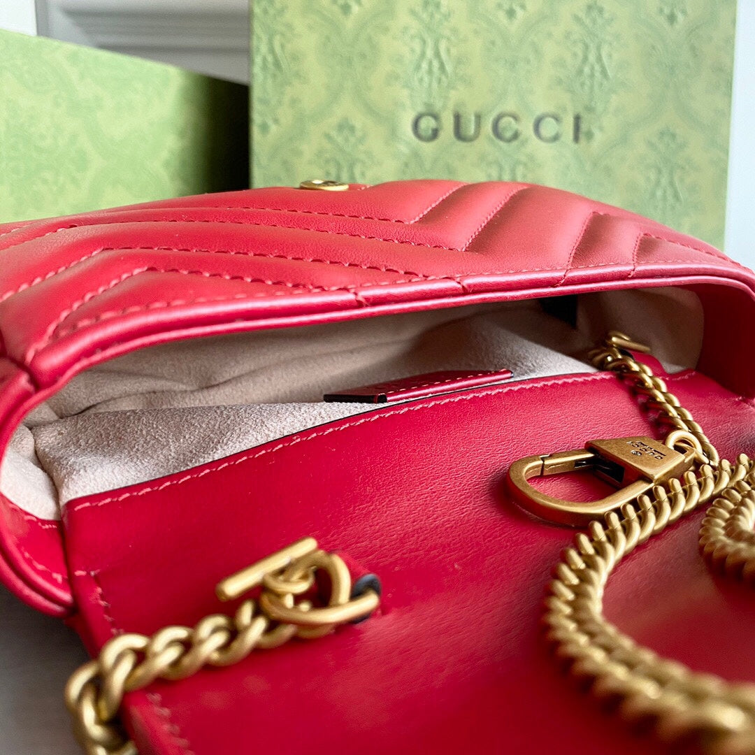 GC GG Marmont super mini bag Black / White / Red / Gray Blue