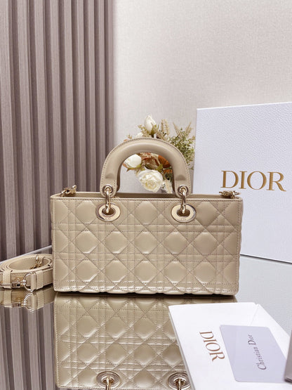 DO  Micro / Small / Medium Lady D-Joy Bag Sand-Colored Cannage Lambskin