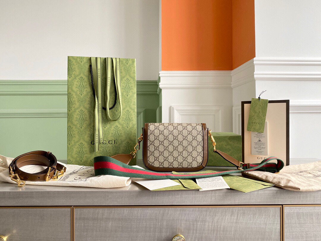 GC Horsebit 1955 small shoulder bag Beige and ebony