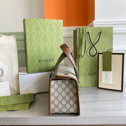 GC Horsebit 1955 Mini shoulder bag Beige and ebony