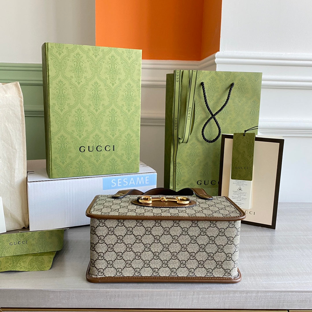 GC Horsebit 1955 Mini shoulder bag Beige and ebony