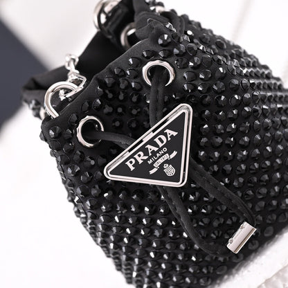 PD Embellished satin mini-pouch