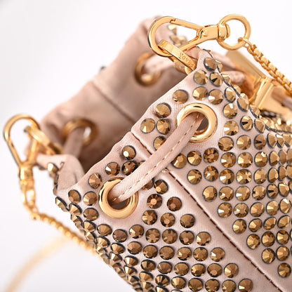 PD Embellished satin mini-pouch