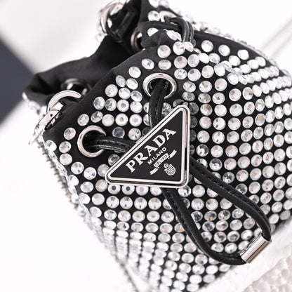 PD Embellished satin mini-pouch