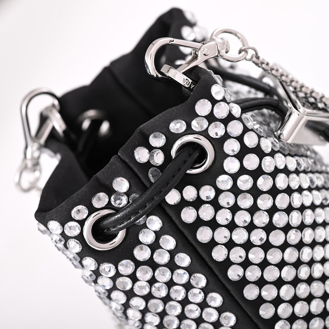 PD Embellished satin mini-pouch