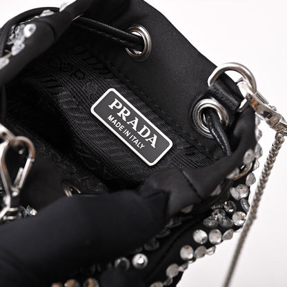 PD Embellished satin mini-pouch