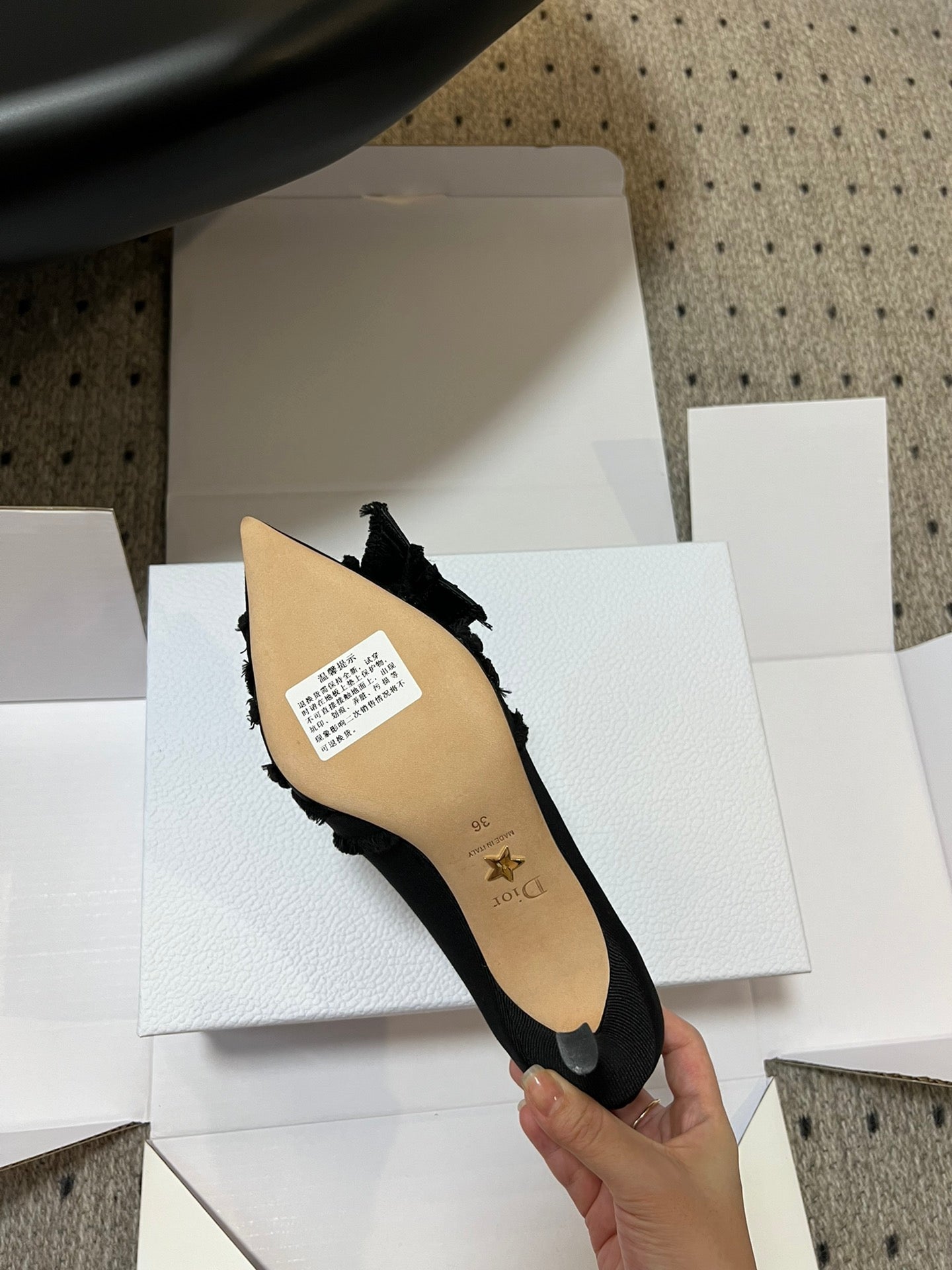 D* New Arrival Bow Pearl Kitten Heel Shoes