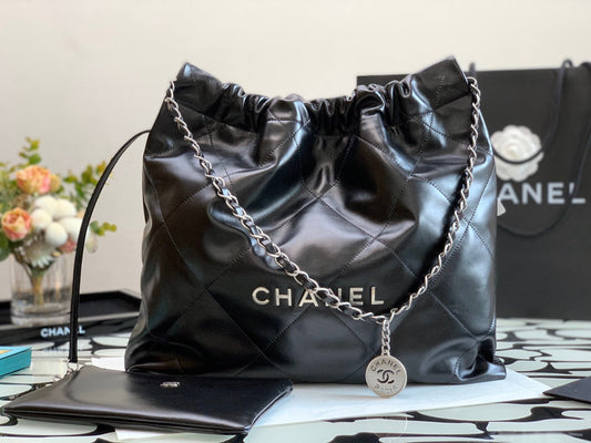 C* 22bag garbage bag♥ black with silver lettering