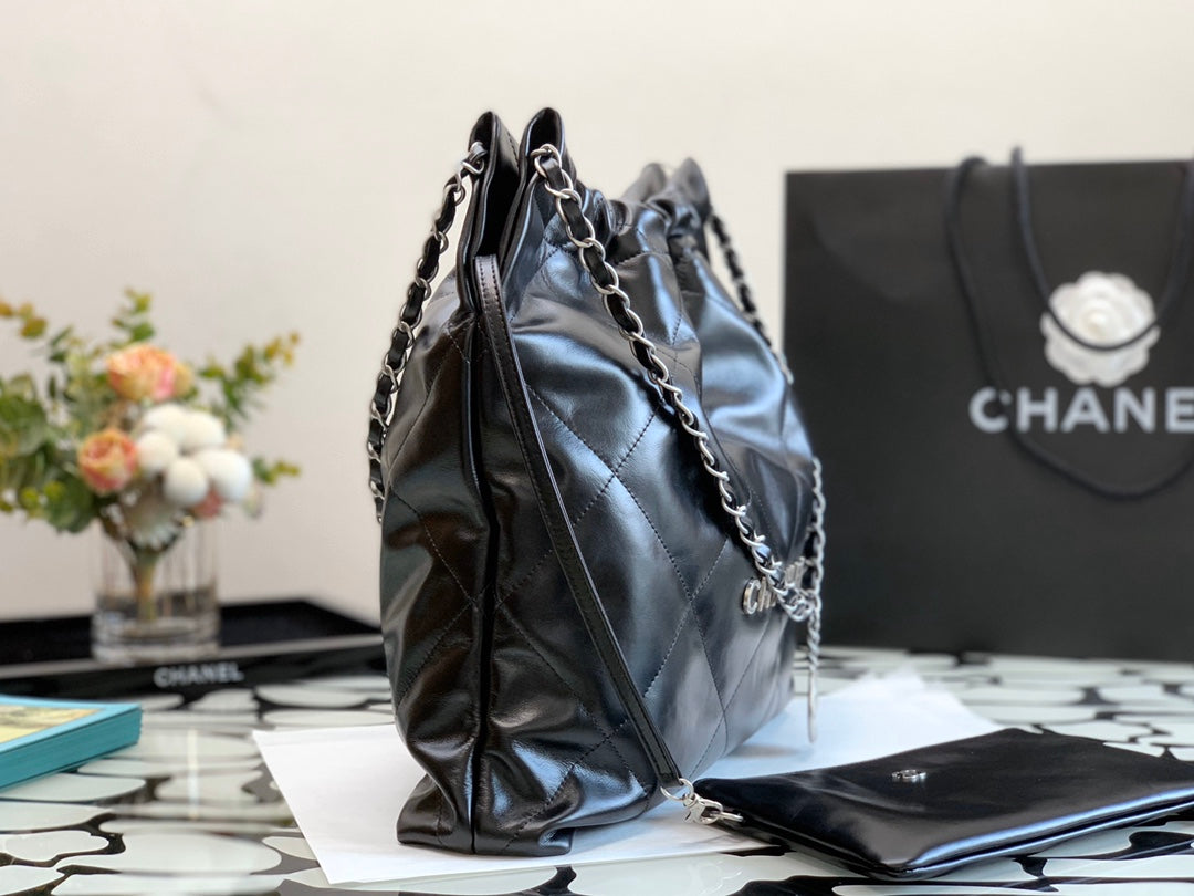 C* 22bag garbage bag♥ black with silver lettering